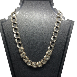 VINTAGE chunky chain dazzling crystal necklace statement
